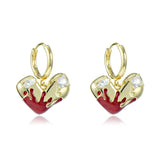 Red Sweet Aging Earrings, Big Jewelry Earrings