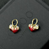 Red Sweet Aging Earrings, Big Jewelry Earrings