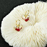 Red Sweet Aging Earrings, Big Jewelry Earrings