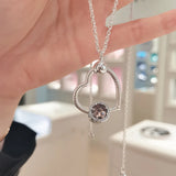 925 Silver Heart-Shaped O Pendant for DIY Jewelry