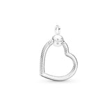 925 Silver Heart-Shaped O Pendant for DIY Jewelry