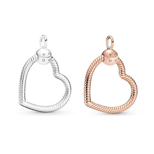 925 Silver Heart-Shaped O Pendant for DIY Jewelry