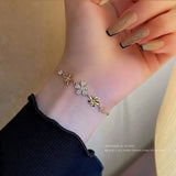 Zircon Floral Bracelet, Elegant and Stylish Gift for Her