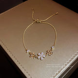 Zircon Floral Bracelet, Elegant and Stylish Gift for Her