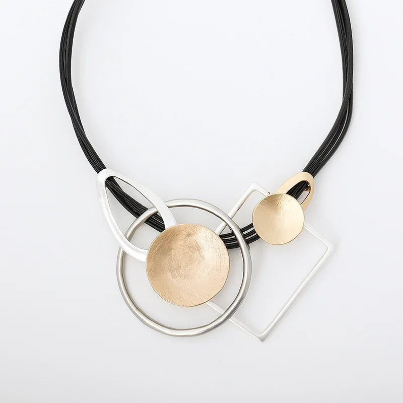 Vintage Leather Pendant Necklace for Women