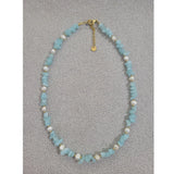 Natural Stone Choker Bohemian Charm Jewelry with Pearl Pendant