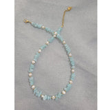 Natural Stone Choker Bohemian Charm Jewelry with Pearl Pendant