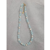 Natural Stone Choker Bohemian Charm Jewelry with Pearl Pendant