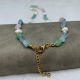 Bohemian Natural Stone Pearl Pendant Charm Necklace