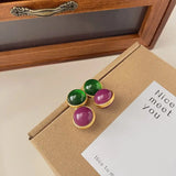 Vintage European & American Glaze Necklace & Earrings Set