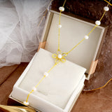 Natural Pearl Bead Necklace Classic Charm Jewelry Women