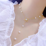Natural Pearl Bead Necklace Classic Charm Jewelry Women