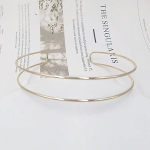 Punk Metal Geometric Choker Necklace for Women