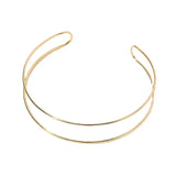 Punk Metal Geometric Choker Necklace for Women