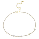 Spring Tennis CZ Choker Flower Charm Colorful Necklace