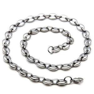 Coffee Bean Melon Seed Chain Stainless Steel Necklace