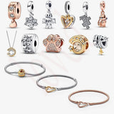 925 Silver Charm Bead Pendant Women Jewelry DIY Making