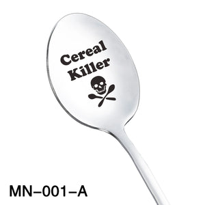 Cereal Killer Spoon for Dad Funny Lettering