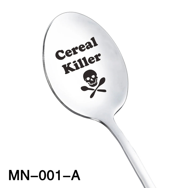 Cereal Killer Spoon for Dad Funny Lettering