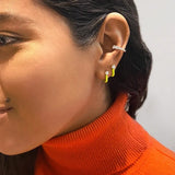 Neon Enamel Hoop Earrings Yellow Orange Pink Fluorescent Huggie