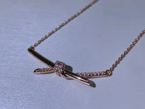925 Silver Diamond Necklace Love Life Sparkle Interweave