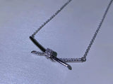 925 Silver Diamond Necklace Love Life Sparkle Interweave