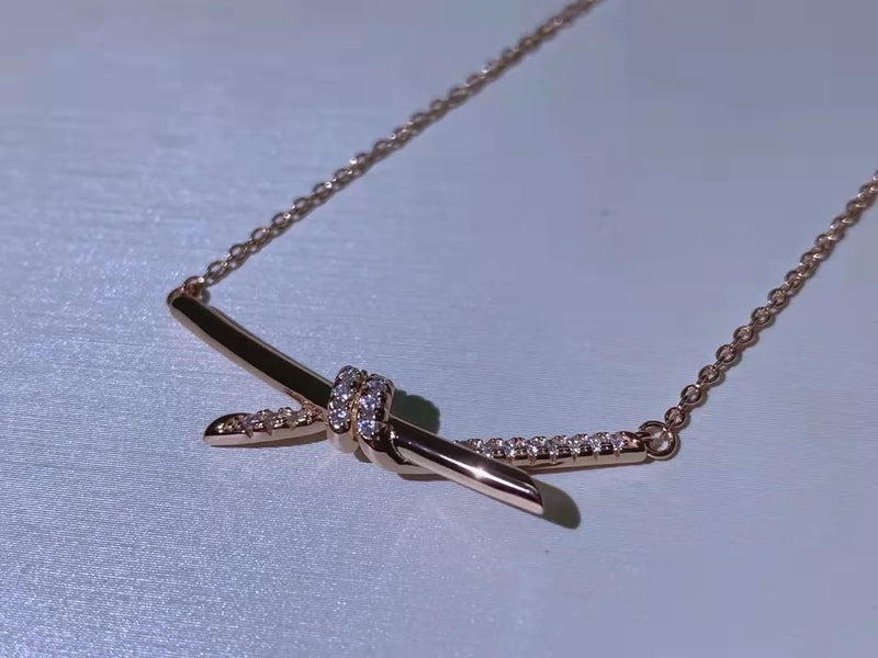 925 Silver Diamond Necklace Love Life Sparkle Interweave