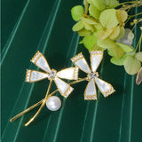 Dragonfly Brooch Women's Shell Pearl Dress Costume Jewelry Accessory