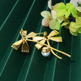 Dragonfly Brooch Women's Shell Pearl Dress Costume Jewelry Accessory