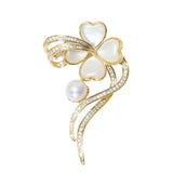 Women Shell Pearl Flower Brooch Lady Ins Sweater Costume Jewelry