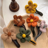 Plush Flower Hairpin Women Back Head Plate Hair Clip