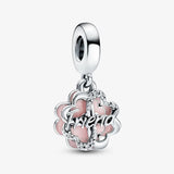 2022 Fall S925 Clover Friendship Double Charm Earring Hoop Set