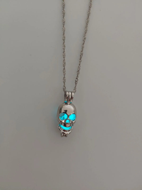 2022 Luminous Stone Halloween Skull Necklace