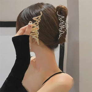 Korean Geometric Liquid Back of Head Hair Clip