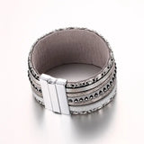 2022 Rhinestone PU Leather Hand Chain Buckle Bracelet