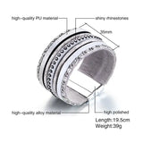 2022 Rhinestone PU Leather Hand Chain Buckle Bracelet