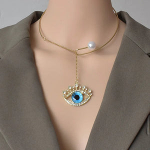 Metal Opening Necklace Devil Eye Necklace