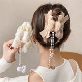 Bow Knot Hair Ball Pendant Plush Tassel Hair Clip Sweet Autumn Winter