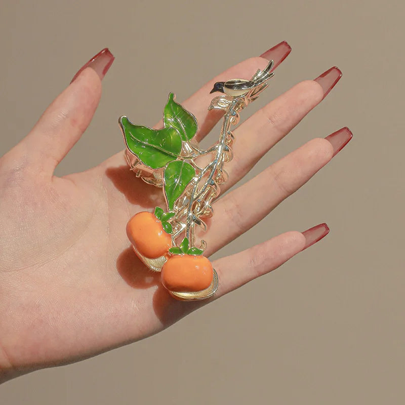 2022Persimmon Back Head Hairpin Women Large Shark Clip Hair Accessories