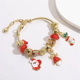 Santa Elk Metal Pendant Bracelet Christmas Series