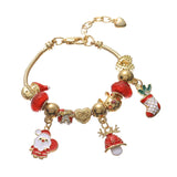 Santa Elk Metal Pendant Bracelet Christmas Series