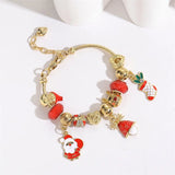 Santa Elk Metal Pendant Bracelet Christmas Series
