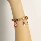 Santa Elk Metal Pendant Bracelet Christmas Series