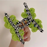 2022 Blue-green Wool Flower GrabClip HairClip Hair Accessories