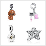 925 Silver Nail Polish Pendant Dangle Beads Charms for DIY Charm Bracelets