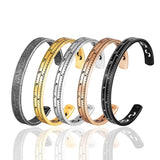Punk Stainless Steel Footprint Cuff Bracelet