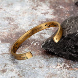 Punk Stainless Steel Footprint Cuff Bracelet