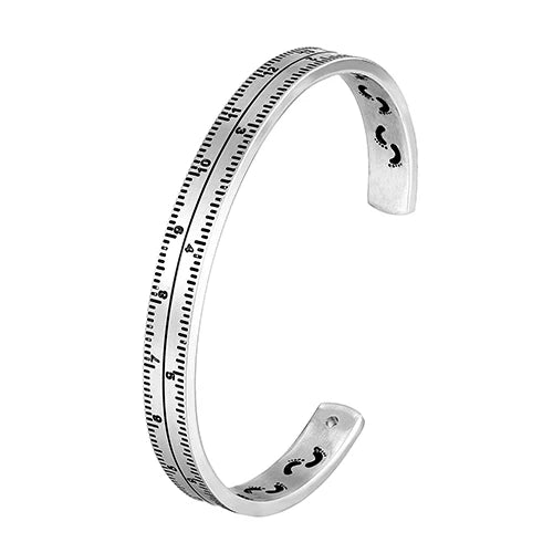 Punk Stainless Steel Footprint Cuff Bracelet