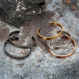 Punk Stainless Steel Footprint Cuff Bracelet