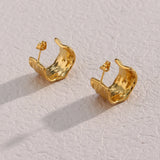 Tin Foil Wide Hoop Earrings Titanium Steel